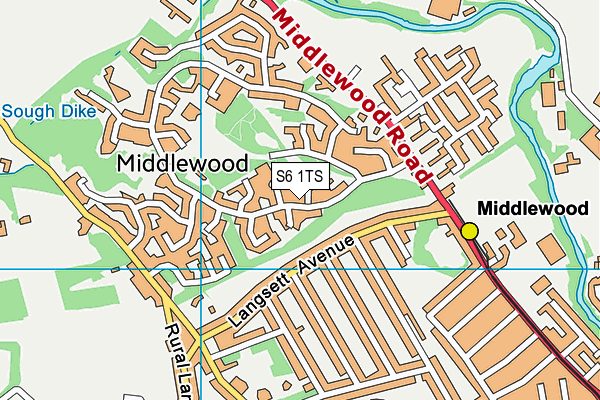 S6 1TS map - OS VectorMap District (Ordnance Survey)