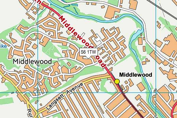 S6 1TW map - OS VectorMap District (Ordnance Survey)