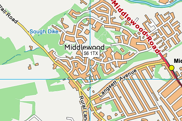 S6 1TX map - OS VectorMap District (Ordnance Survey)