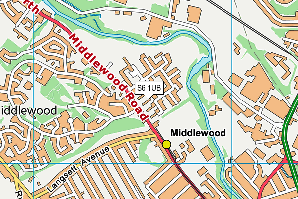 S6 1UB map - OS VectorMap District (Ordnance Survey)