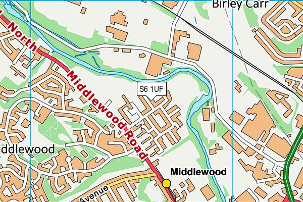 S6 1UF map - OS VectorMap District (Ordnance Survey)