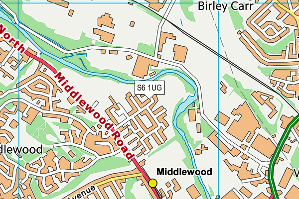 S6 1UG map - OS VectorMap District (Ordnance Survey)