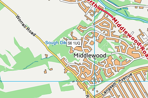 S6 1UQ map - OS VectorMap District (Ordnance Survey)