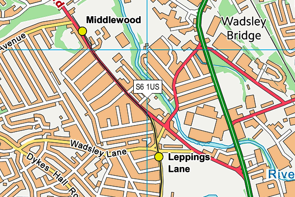 S6 1US map - OS VectorMap District (Ordnance Survey)