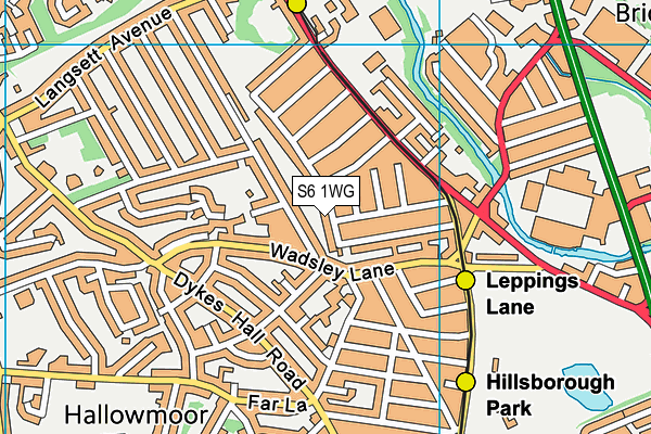 S6 1WG map - OS VectorMap District (Ordnance Survey)