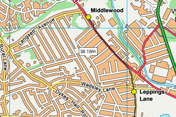 S6 1WH map - OS VectorMap District (Ordnance Survey)