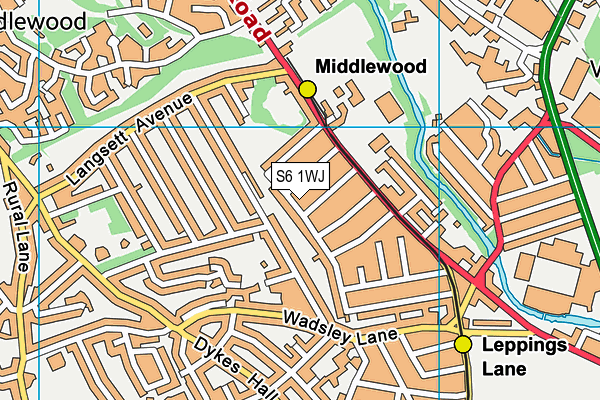 S6 1WJ map - OS VectorMap District (Ordnance Survey)