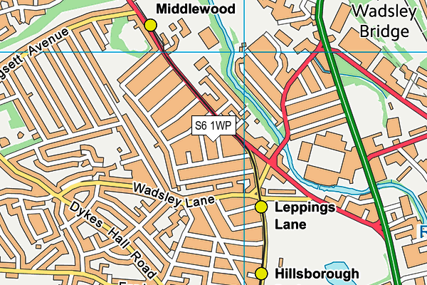 S6 1WP map - OS VectorMap District (Ordnance Survey)