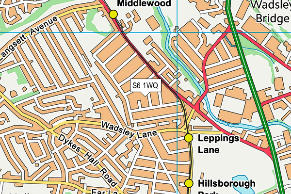 S6 1WQ map - OS VectorMap District (Ordnance Survey)