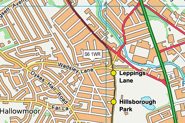 S6 1WR map - OS VectorMap District (Ordnance Survey)