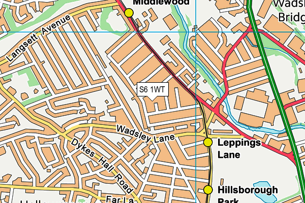 S6 1WT map - OS VectorMap District (Ordnance Survey)