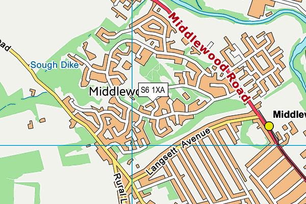 S6 1XA map - OS VectorMap District (Ordnance Survey)