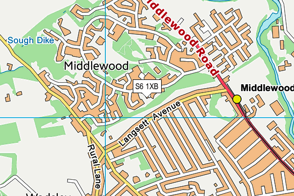 S6 1XB map - OS VectorMap District (Ordnance Survey)