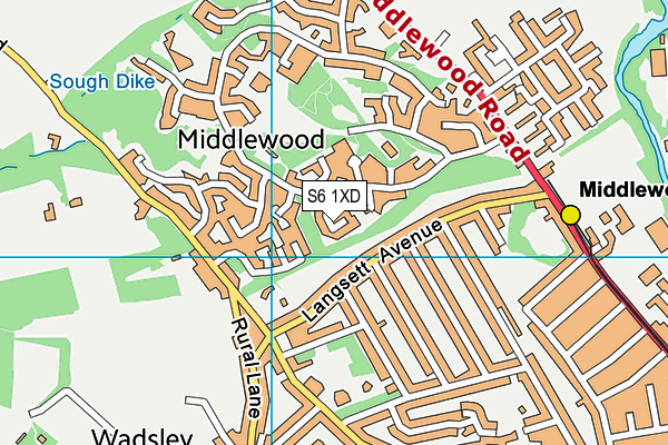 S6 1XD map - OS VectorMap District (Ordnance Survey)