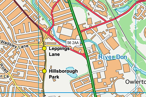 Hillsborough Primary School map (S6 2AA) - OS VectorMap District (Ordnance Survey)