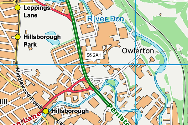 S6 2AH map - OS VectorMap District (Ordnance Survey)