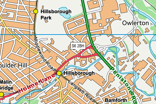 S6 2BH map - OS VectorMap District (Ordnance Survey)