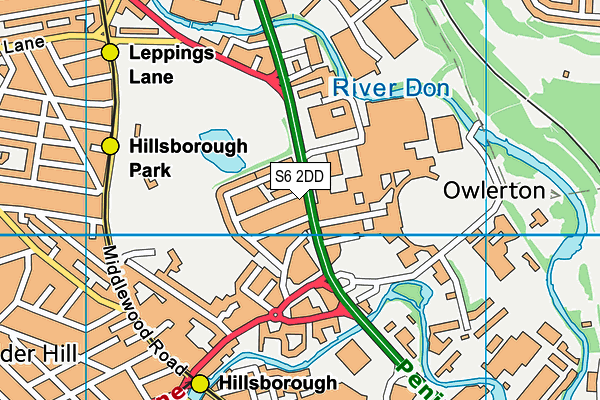 S6 2DD map - OS VectorMap District (Ordnance Survey)