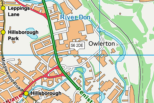 S6 2DE map - OS VectorMap District (Ordnance Survey)