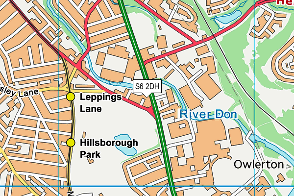 S6 2DH map - OS VectorMap District (Ordnance Survey)