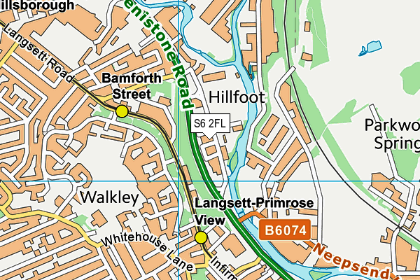 S6 2FL map - OS VectorMap District (Ordnance Survey)