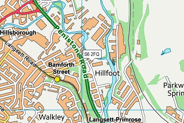 S6 2FQ map - OS VectorMap District (Ordnance Survey)