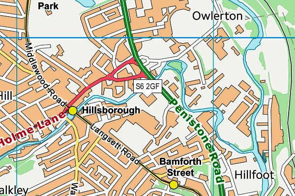 S6 2GF map - OS VectorMap District (Ordnance Survey)