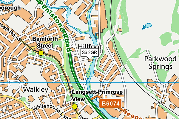 S6 2GR map - OS VectorMap District (Ordnance Survey)