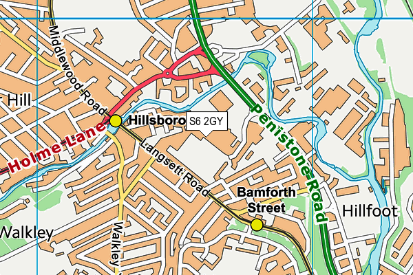 S6 2GY map - OS VectorMap District (Ordnance Survey)