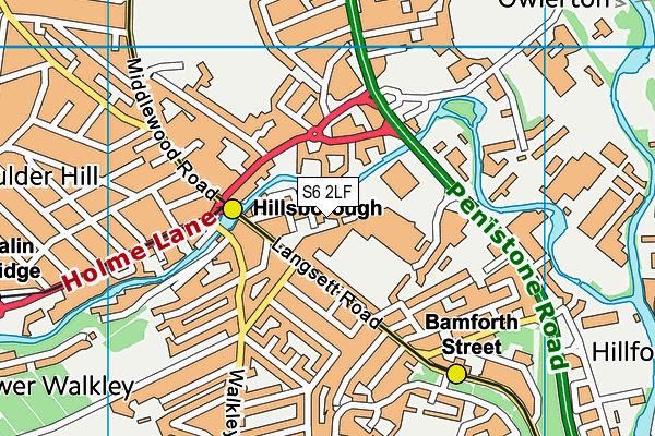 S6 2LF map - OS VectorMap District (Ordnance Survey)