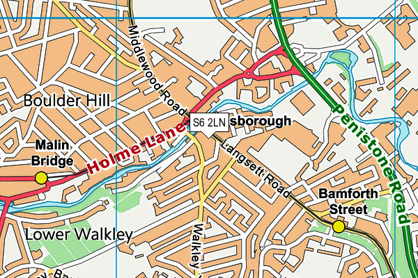 S6 2LN map - OS VectorMap District (Ordnance Survey)