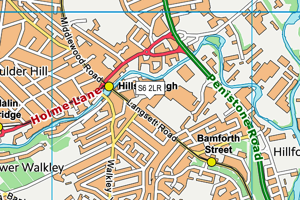 S6 2LR map - OS VectorMap District (Ordnance Survey)