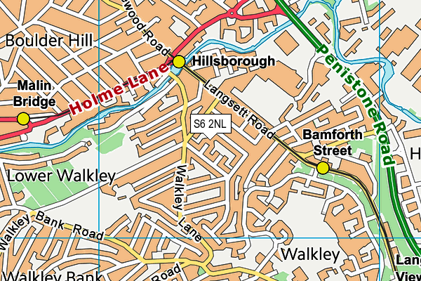 S6 2NL map - OS VectorMap District (Ordnance Survey)