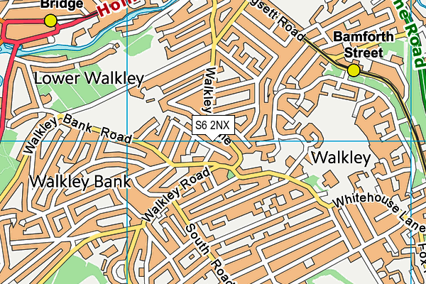 S6 2NX map - OS VectorMap District (Ordnance Survey)