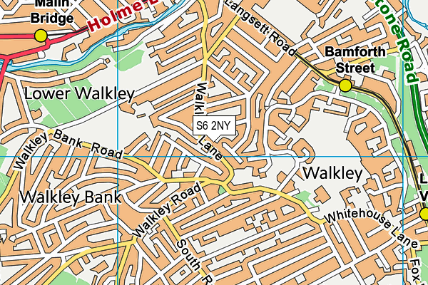 S6 2NY map - OS VectorMap District (Ordnance Survey)