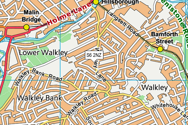 S6 2NZ map - OS VectorMap District (Ordnance Survey)