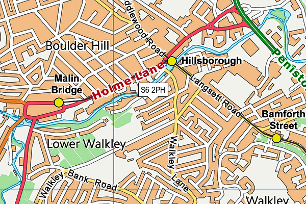 S6 2PH map - OS VectorMap District (Ordnance Survey)