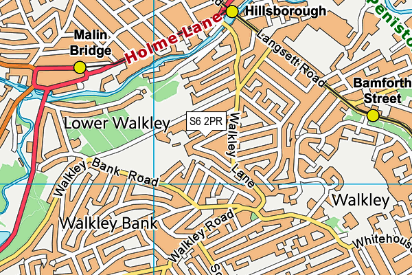 S6 2PR map - OS VectorMap District (Ordnance Survey)