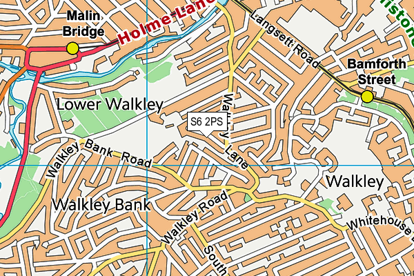 S6 2PS map - OS VectorMap District (Ordnance Survey)