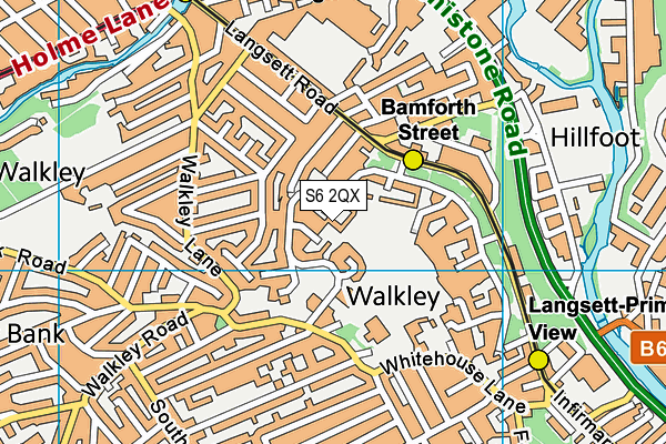 S6 2QX map - OS VectorMap District (Ordnance Survey)