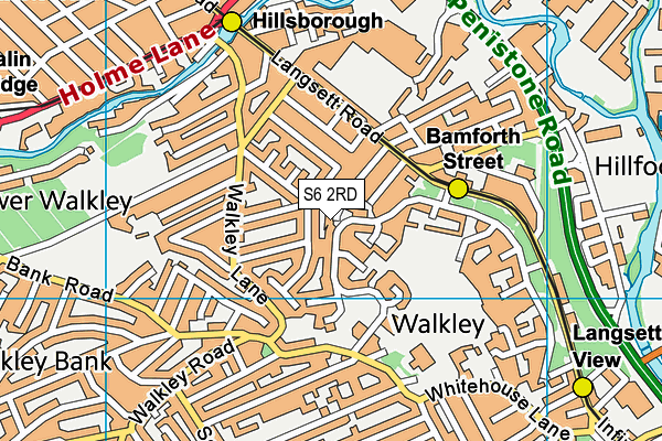 S6 2RD map - OS VectorMap District (Ordnance Survey)