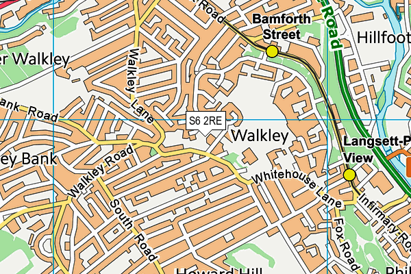 S6 2RE map - OS VectorMap District (Ordnance Survey)