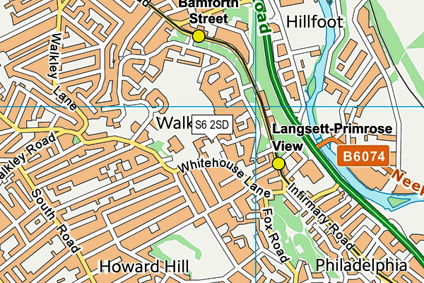 S6 2SD map - OS VectorMap District (Ordnance Survey)