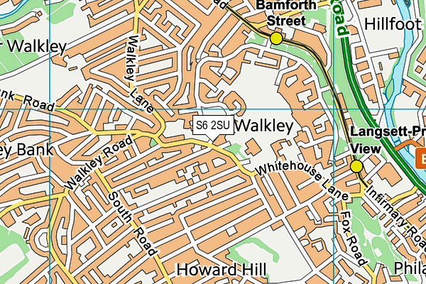 S6 2SU map - OS VectorMap District (Ordnance Survey)