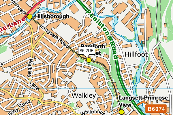 S6 2UF map - OS VectorMap District (Ordnance Survey)