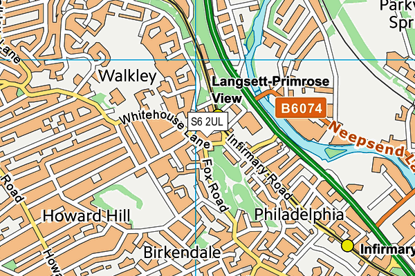 S6 2UL map - OS VectorMap District (Ordnance Survey)