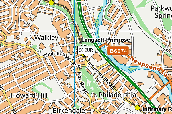 S6 2UR map - OS VectorMap District (Ordnance Survey)