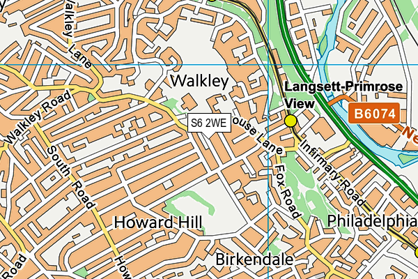 S6 2WE map - OS VectorMap District (Ordnance Survey)