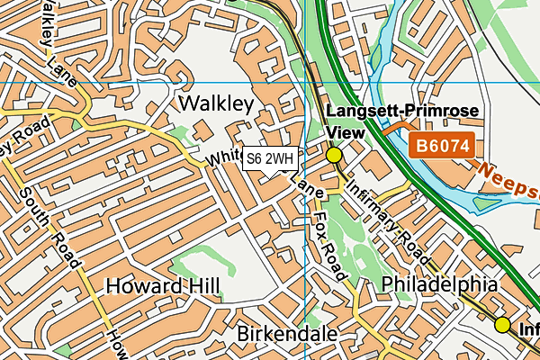 S6 2WH map - OS VectorMap District (Ordnance Survey)