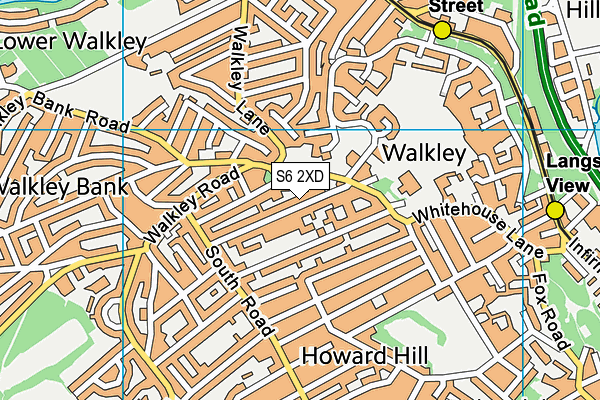 S6 2XD map - OS VectorMap District (Ordnance Survey)